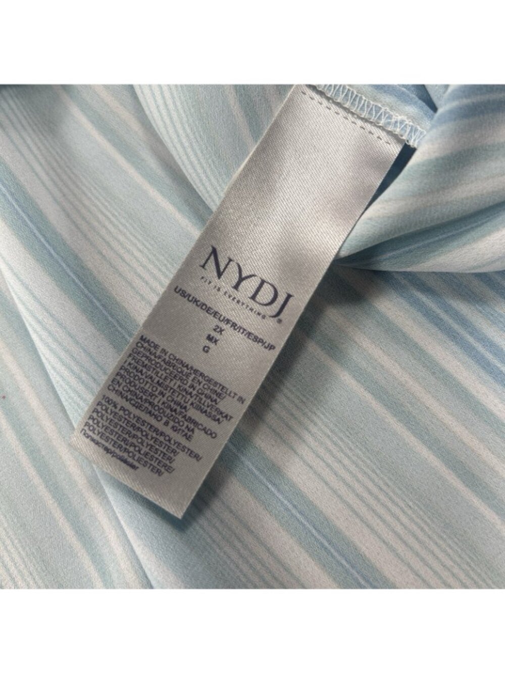 NYDJ Not Your Daughters Jeans Women’s Size 2X Pullover Tunic Top Blue Stripe - Picture 6 of 8